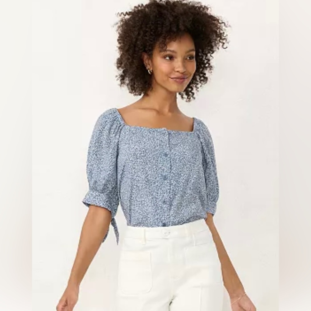 Women's LC Lauren Conrad Squareneck Puff Sleeve Top